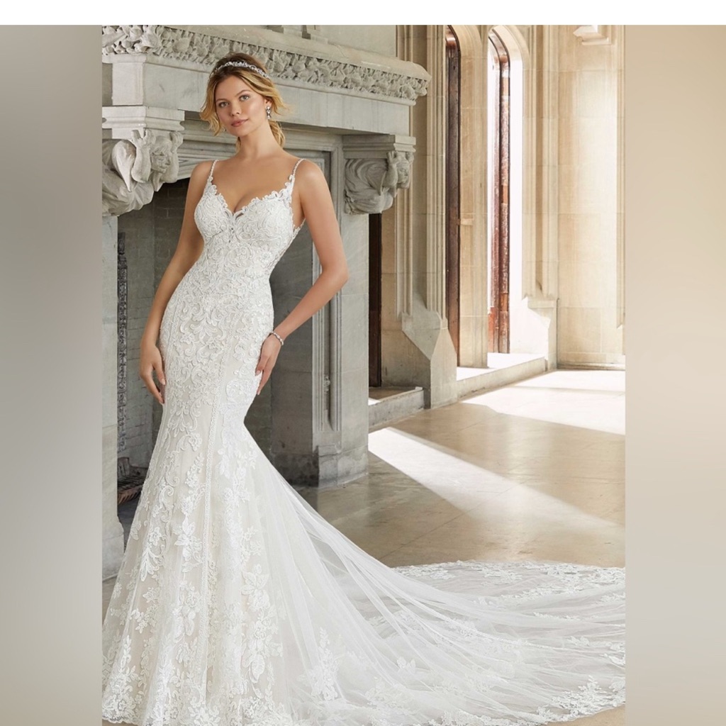 Mori Lee White Lace Wedding Dress